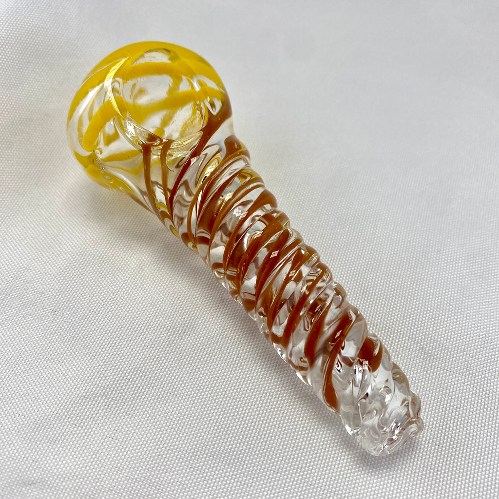 Yellow Orange Spiral Glass Spoon