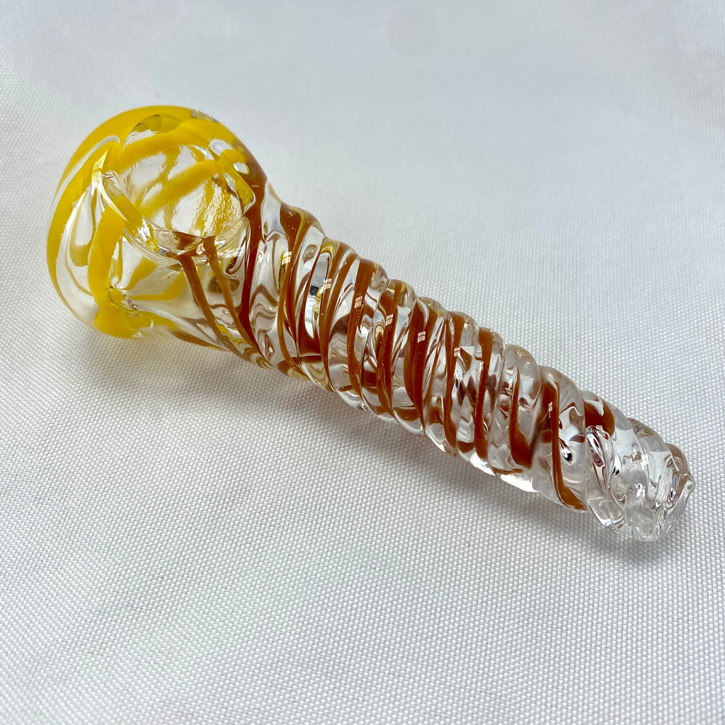 Yellow Orange Spiral Glass Spoon