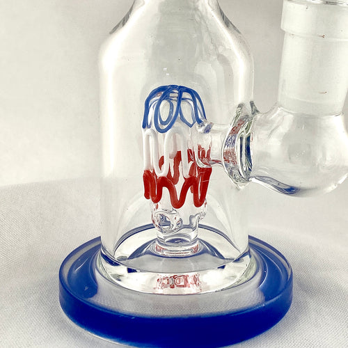 Blue White & Red Squiggle Bubbler