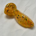 Yellow Blue & Black Speckled Glass Spoon